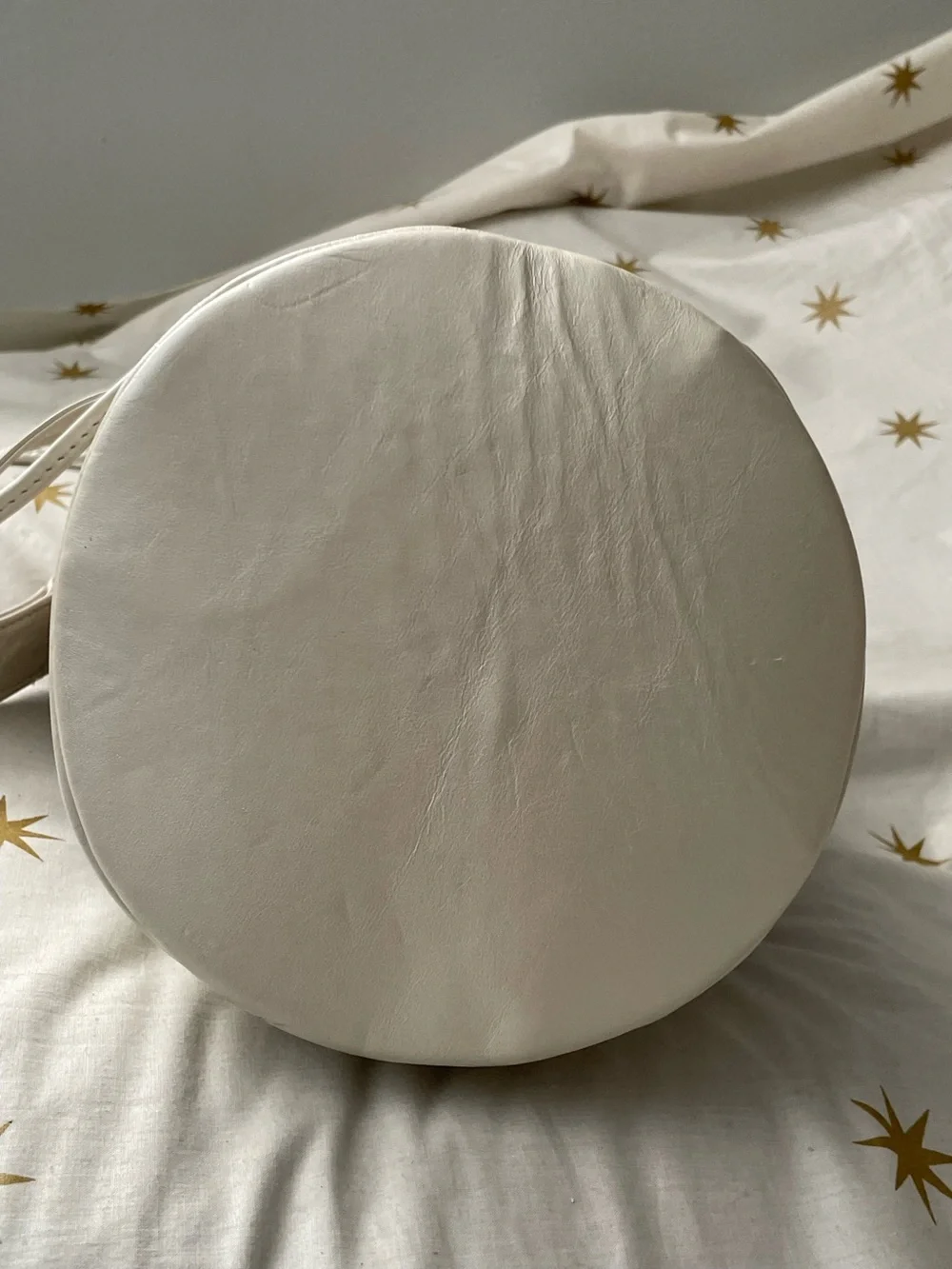 Vintage White & Leopard Pony Hair Leather Drawstring Bucket Bag